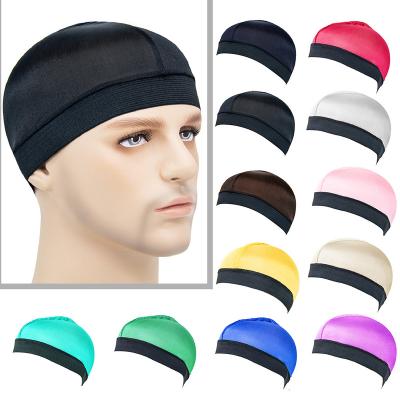 China Factory Elastic Satin Silk Dome Cap Wig Caps Breathable Silk Fabric Men Wave Cap for sale