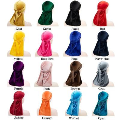 China Factory Low MOQ Logo Velvet Durags For Men Women Custom Made From Wholesale for sale