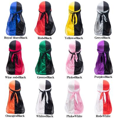 China Du Rags Vendor Unisex Women Men Designer Two Color Satin Elegant Silk Durag Satin New for sale