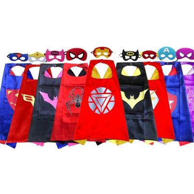 China Wholesale Custom Made Eco-Friendly Logo Halloween Party Superhero Capes Costume Set Cosplay Kids Hero Cape for sale