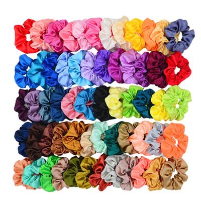 China Hot Products Satin Silk Tender Custom Scrunchies With Logo Fashion Scrunchies Women Hair Scrunchies for sale