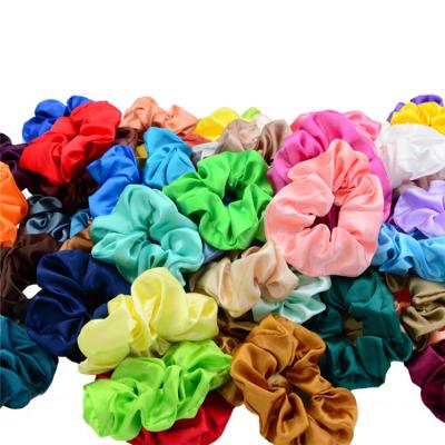 China Custom hair scrunchies custom made hair scrunchies professional silk satin maker charm scrunchies for sale