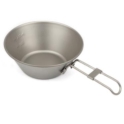 China Viable New Style Multifunctional Round Mouth Handle 300Ml Hot Selling Titanium Collapsible Bowl for sale