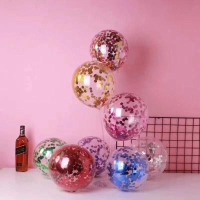 China Clear Bubble Confetti Toy 12inch Bobo Balloons For Valentine's Day for sale