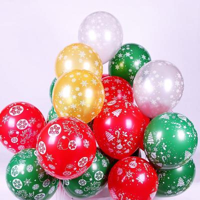 China Wholesale Morden Christmas Print Balloon 12 Inch 2.8g Snowflake Latex Balloon For Party Decor for sale