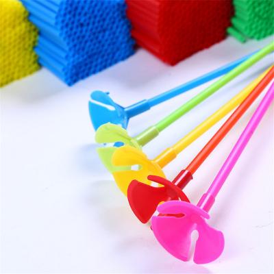 China Custom Balloon Accessories 40cm Stick PVC Rods Colorful Balloons Holder Sticks With Cup Diy Wedding Birthday Decor Party Props for sale