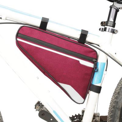 China Hot sale recycling bag mtb bicicleta bag bicycle bicycle phone storage handlebar saddle pack waterproof triangle earphone wire pass tube front for sale