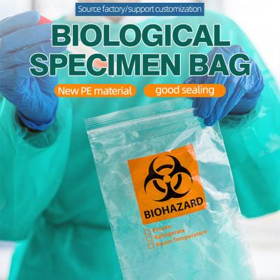 China MEDICAL BIOHAZARD ZIPPER SPECIMEN Laboratory Reusable Disposable Zipper Biohazard Kangaroo Collection Specimen Bag for sale