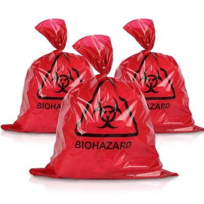 Chine Fournisseur d'usine en gros Rouge Jaune Autoclave personnalisé Plastique Biohazard Sac à ordures Sac de déchets médicaux Hôpital à vendre