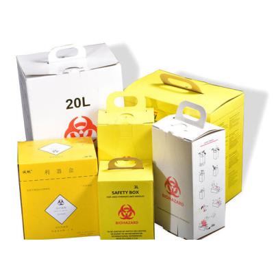 China 5L 10l Disposable Incinerator Box Corrugated Paper Boxes Syringe Needle Sharp Container Safety Box for sale