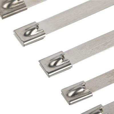 China Stainless Steel Cable Tie Metal Cable Zip Ties 304 Stainless Steel Multi-Purpose Heavy Duty Self-Locking Cable Ties for sale