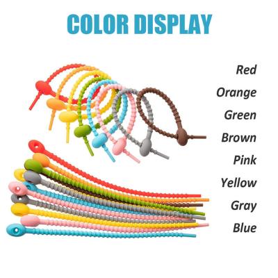 China Custom Length Reusable Long Silicone Rubber Food Bag Twist Zip Tie Organizer Strap Silicon Cable Wire Tie for sale