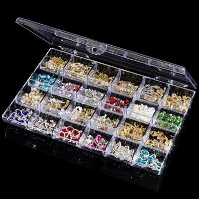 China Plastic Nail Art Decorations Container, Transparent Plastic Organizer Box, Clear Storage Container Jewelry Box for sale