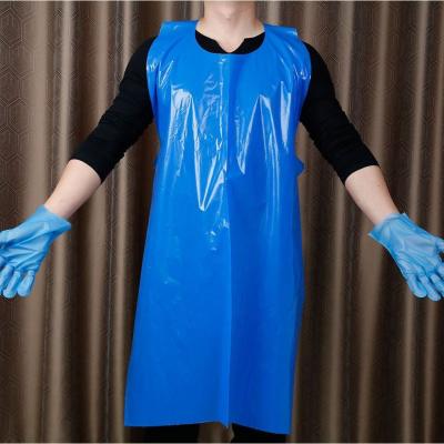 China Disposable White Plastic Aprons, 46 inches x 28 inches Waterproof Polyethylene for Cooking Painting Arts n' Crafts for sale