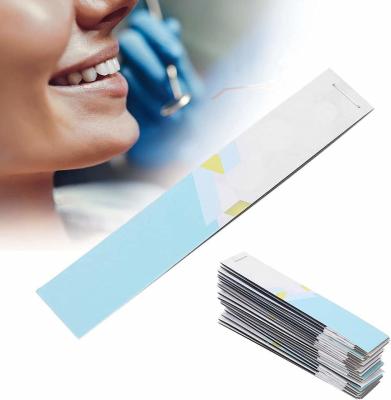 China Dental Dentist Articulating Paper Blue Strips Dental Lab Products Straight Shape Articulating Paper Dental for sale