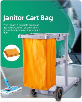 China Replacement Janitorial Cart Bag, High Capacity Thickened Housekeeping Commercial Janitorial Cleaning Cart Bag for sale