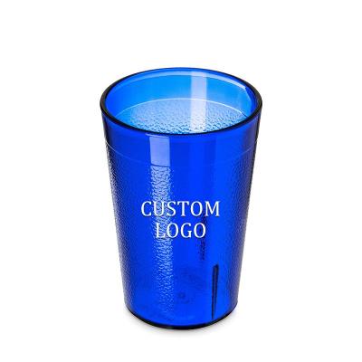 China 8oz Custom Tumbler Cup Logo Amber Drinking Glasses Water Tumbler Plastic Tumbler Beverage Cup for sale