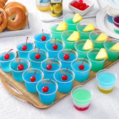 China 5.5 oz Portion Cups With Lids, Jello Shot Cups, Small Plastic Containers, Airtight and Stackable Souffle Cups for sale