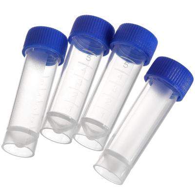 China Set Of 100 Plastic Test Tubes With Lids, 5 Ml Graduated Shot Tubes With Screw Caps Small Vials Container For Liquid for sale