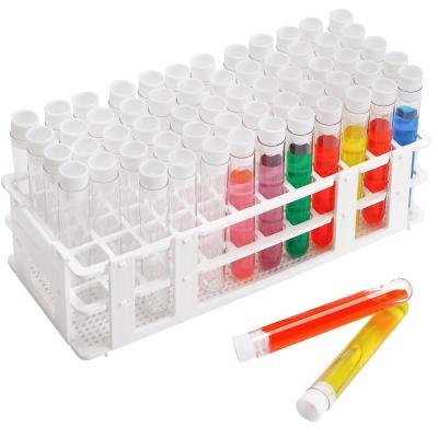 China Plastic Test Tubes With Rack And Caps, 16 X 100mm With Holder For Scientific Experiments, Beads Liquid for sale