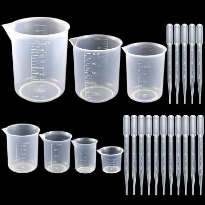 China Plastic Beaker Set,Clear Measuring Graduated Liquid Container Beakers In 25ml/50ml/100ml/150ml/250ml/500ml/1000ml for sale