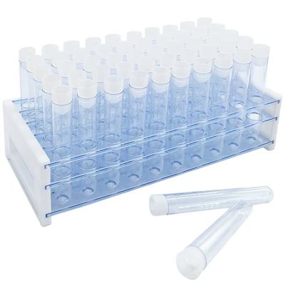 China Plastic Test Tubes With Rack,16 X 100mm Tube With Caps Tubes Rack,Test Tube Set For Scientific Experiments for sale