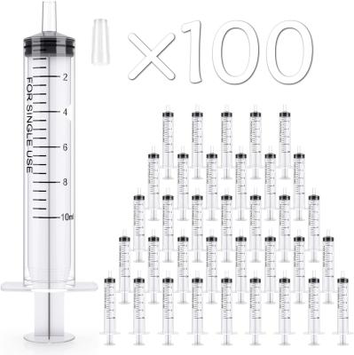 China 10ml Syringes 100 Pack Plastic Small Syringe with Tip Cap, Measuring Syringe, Oral Syringe Scientific Labs, Feeding for sale