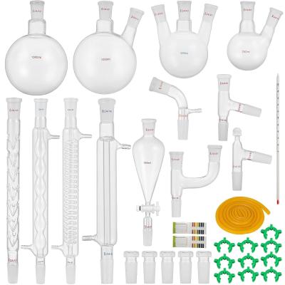 China Laboratory Glassware 24/40 Chemistry Glassware 32PCS Chemistry Lab Glassware Kit Distillations Separation for sale