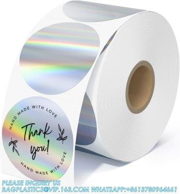 China Holographic Round Thermal Label Stickers Circle 2 Inch Printable Rainbow Thermal Printer Labels Stickers Self-Adhesive for sale