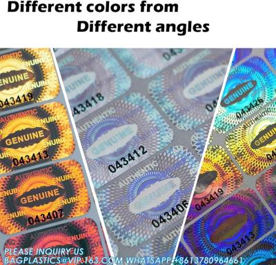 China Authentic Hologram Labels/Stickers Silver Transfer Tamper Evident Security Warranty Void Seals/Stickers High Security for sale