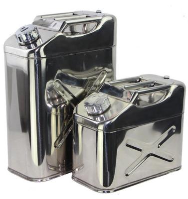 China 304 Stainless Steel Jerry Can Utility Jug 10L/20L Oil Water Tank With Flexible Nozzle & Screw Cap for sale