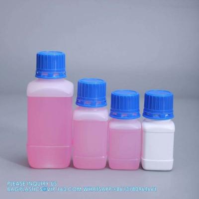 China 100ml Reagent Plastic Bottle White Empty HDPE Bottles With Inner Cover For Chemical Liquid Powder Storage for sale