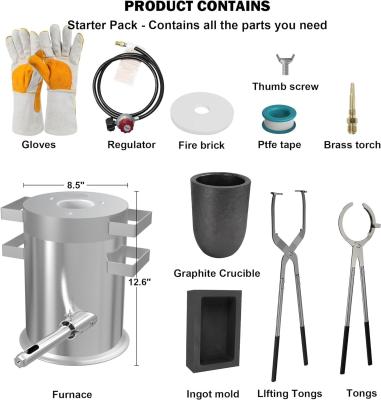 China Melting Furnace Kit with Two Crucible Tongs, Crucible, Ingot Mold and Gloves, Home Smelting Furnace for Melting Metal Te koop