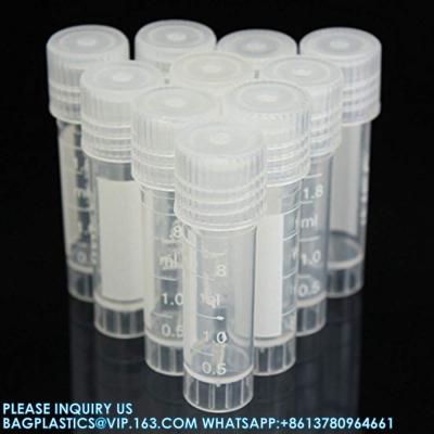 China 2ml Graduated Plastic Cryovial Cryogenic Vial Tube Self Standing With Cap 10ml Lab Plastic Frozen Test Tubes Vial Seal for sale