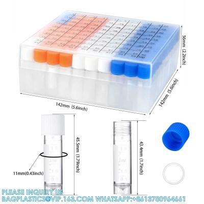 China 2ml Plastic Small Vials With Screw Caps Sample Tubes Cryotubes,PP Material, Free From DNase, RNase, Human DNA for sale