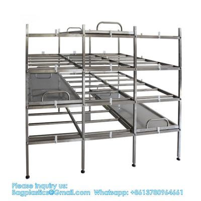 China Stainless Steel 304/201 Morgue Equipment 3 12 Body Corpse Storage Rack body storage rack in metal Funeral home for sale