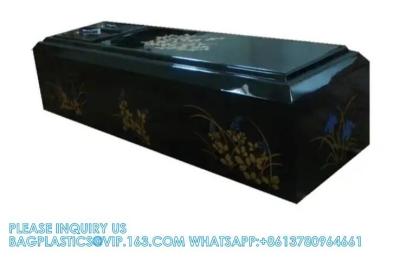 China Japanese Plywood Casket Wooden Coffin With Flower Painting Casket Wooden Coffin OEM Japanese Wooden Coffin for sale