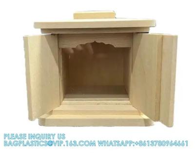 China Japanese Funeral Cremation Sarira Wood Vessel Sarira Wood Container Funeral Supplies With Openable Window for sale