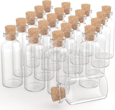 China Cork Stopper Glass Bottles Mini Transparent Glass Bottles Glass Favor Jars, 100ml Bottles with Cork Lids, Mini Jars for sale