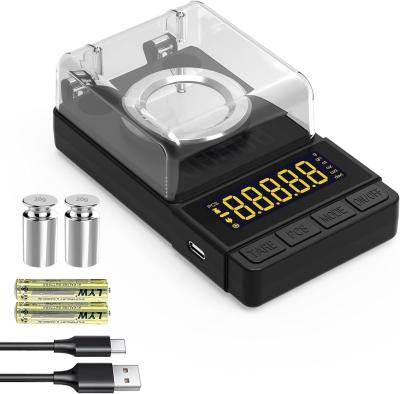 China Digital Milligram Scale 50g/0.001g, Compact Mg Scale With 20g Calibration Weight And Accessories, Black Powder Scale for sale