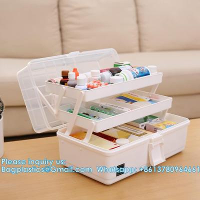 China Craft Organizer Storage Box With 3 Layers, Multifunctional Plastic Tool Box With Handle For Sewing, Makeup, Medicine Te koop