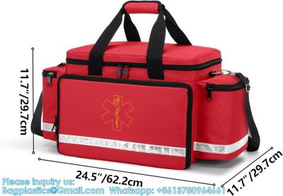 China Emergency Responder Trauma Bag Empty, Professional First Aid Kits Storage Medical Bag With Inner Dividers Anti-Scrat for sale