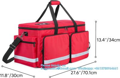 China Emergency Medical Bag Empty With Compartment For Oxygen Tank First Responder Trauma Bag With Reinforce Bottom B for sale