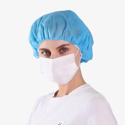 China Blue Disposable Nonwoven Bouffant Caps Hair Net Hair Sleeves With Swivel Side Headbands, Unisex, Perfect For Sleeping for sale