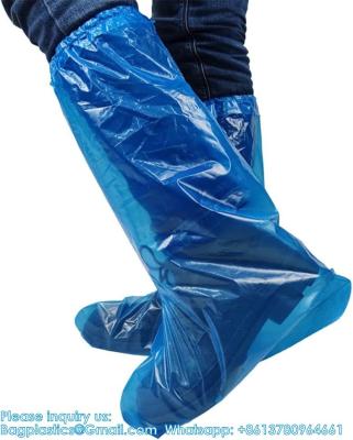 China Boot And Shoe Covers 19 Inch Tall Extra Large Durable Water/Skid Resistant Long Shoe Cover Clear Waterproof Anti-Slip for sale