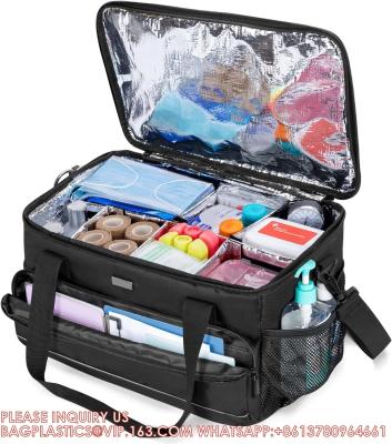 China Large Insulated Medical Bag With Adjustable Dividers, Easy Clean Trauma Bag, Medicine Supplies Storage Bag For Home for sale