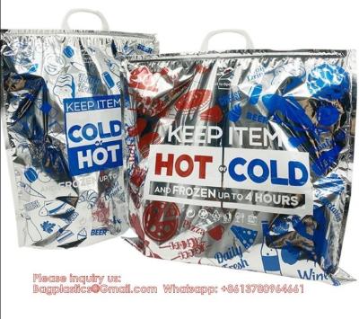 China Foldable Disposable Aluminum Foil Insulated Meal Delivery Frozen Shopping Bag Hot And Cold Insulated Lunch Cooler Bag for sale