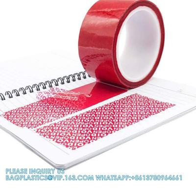 China Tamper Tape Red Tamper Evident Security Seals Tape, Transfer Tamper Proof Security Void Tapes Te koop