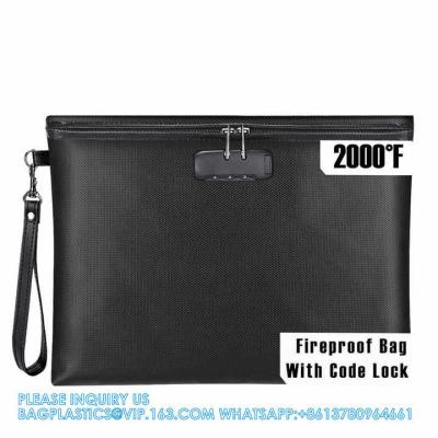 China Water Resistant Fireproof Document Bag Fire Proof Document Money Bag Passport Money Credit Travel Security Bags for sale