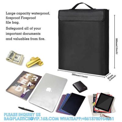 China Customized Logo Safe Bag Explosion-Proof Folder Security Fireproof Waterproof Bag Storage Home Office Document File for sale